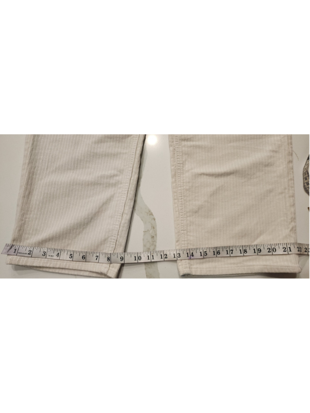 Lee Corduroy Pants Women's Size 30 Cream White Pinstripe Straight Leg 99% Cotton - Picture 9 of 12